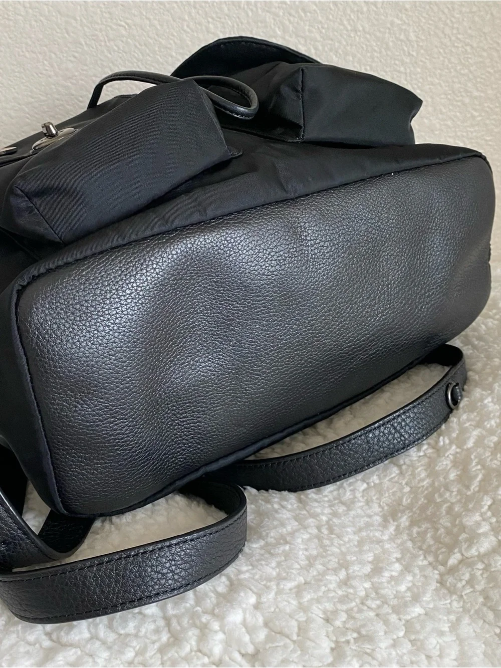 COACH Billie Black Nylon Backpack + Rare Coach Enamel Pin Set